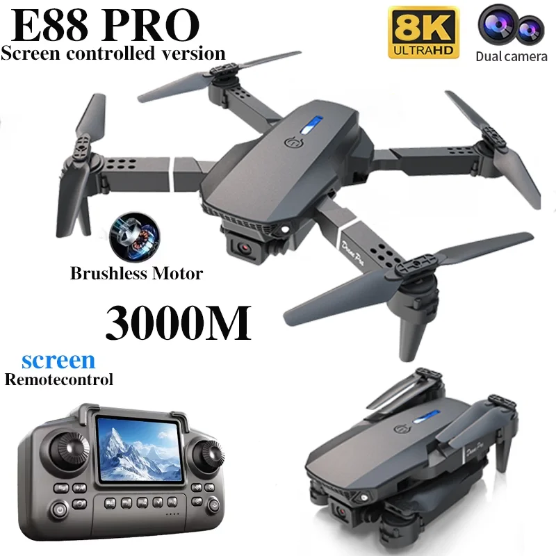 Drone Profissional E88 PRO com - Drone Camera Wide Angle avaliação e preço