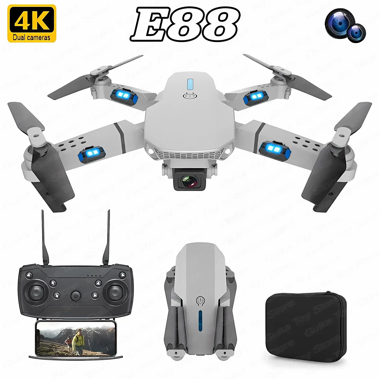 E88 pro wifi fpv drone grande  - Drone Camera Night Vision avaliação e preço